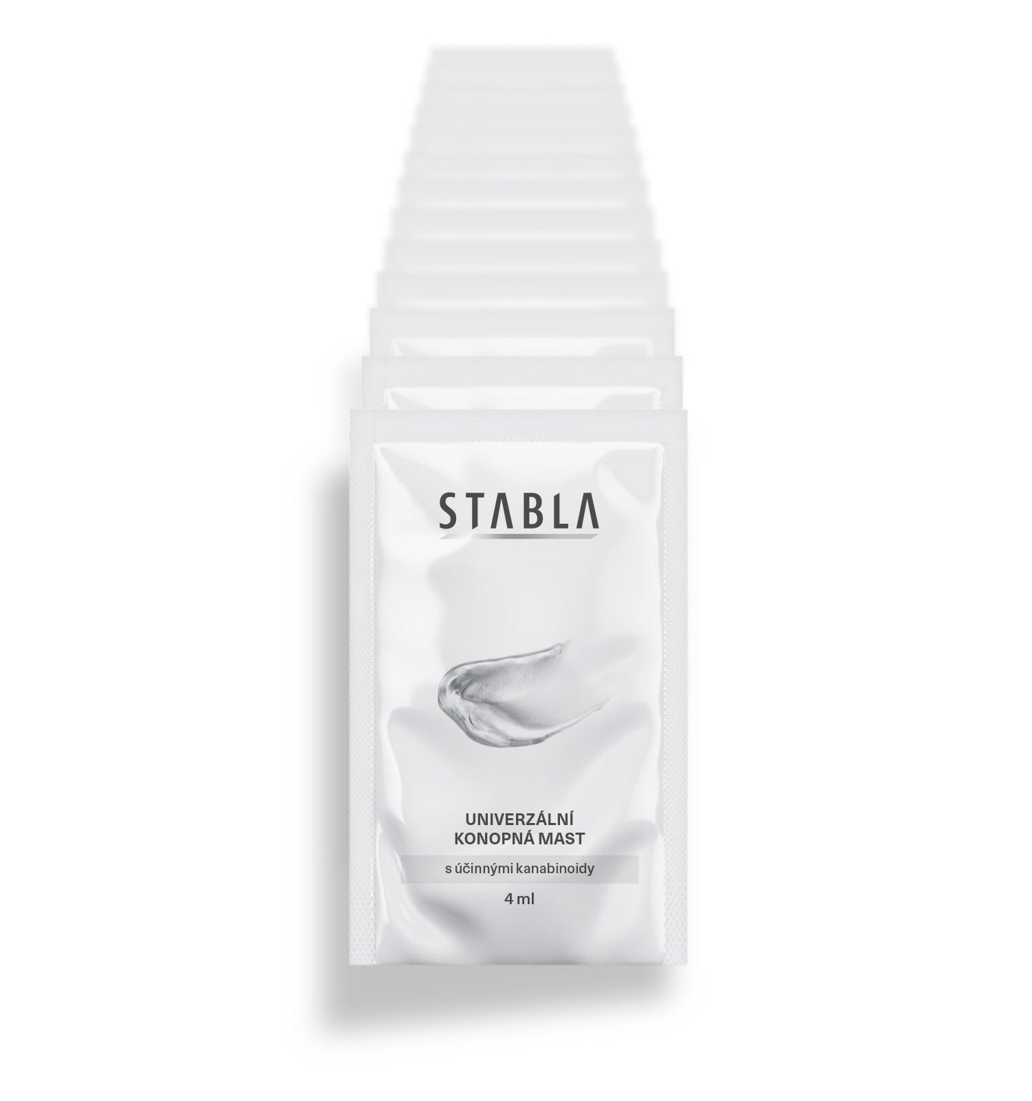 Sada 25 sáčků vzorku univerzální konopné masti STABLA, každý 4 ml